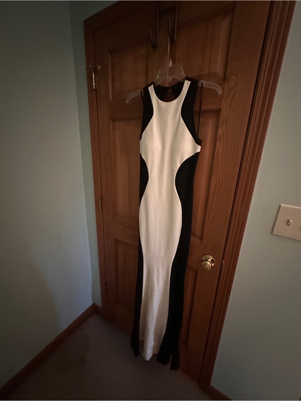 Mignon Black and White Sleeveless Maxi Bodycon Dress